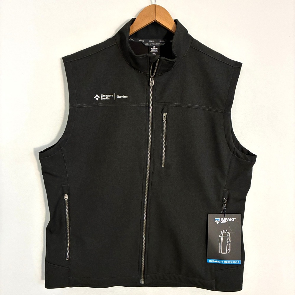 NEW Kuhl Impakt Softshell Vest Men's 2XL Black Full Zip Mock Neck Gorpcore